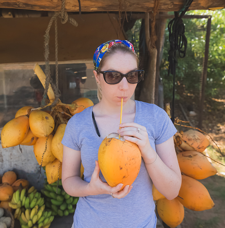 drinking coconut