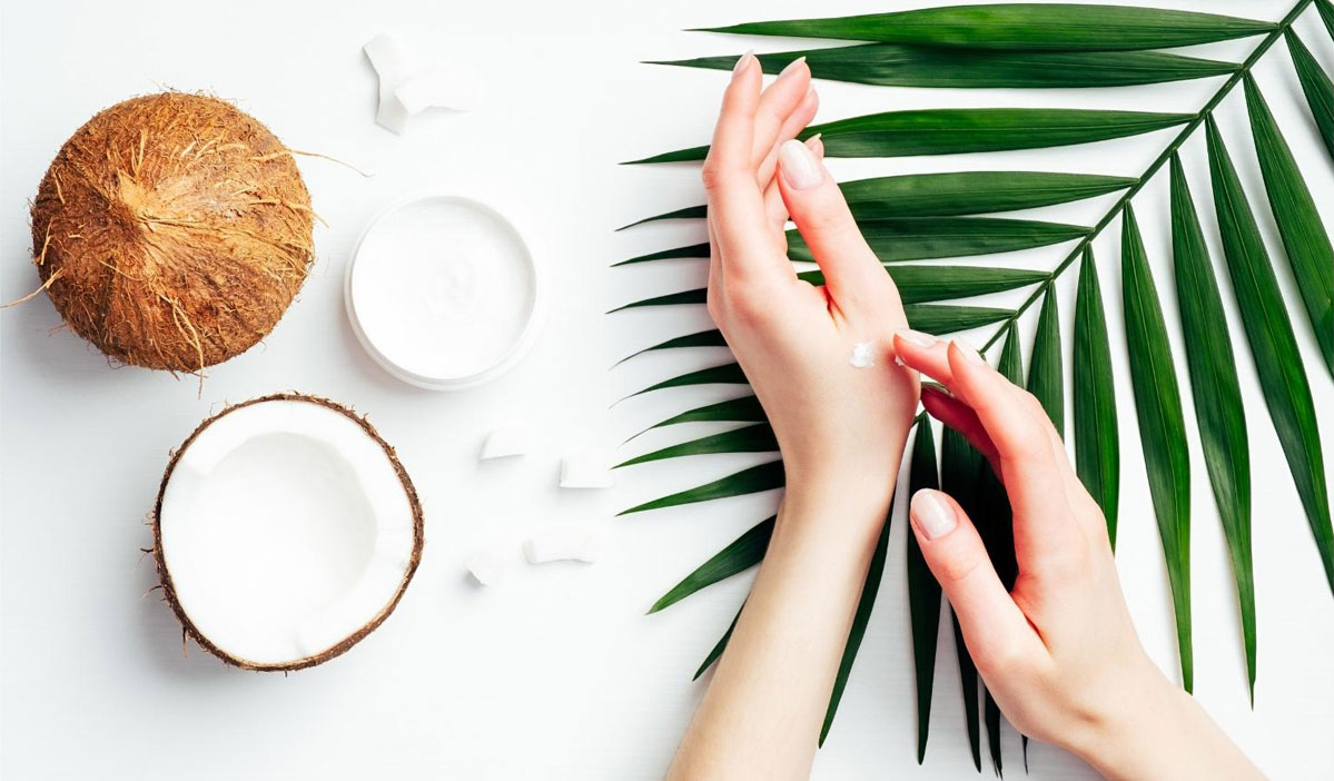 Young woman doing oil pulling